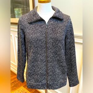 Lands End tweed look heavy fleece, zip up jacket NWOT